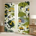 thumbnail image 2 of Manfei Excavator Bulldozer Blackout Curtains Set of 2 (52x84 Each),Construction Vehicles Window Curtains,Green Yellow Curtains and Drapes For Boys Kids,Super Cozy Room Decor, 2 of 6