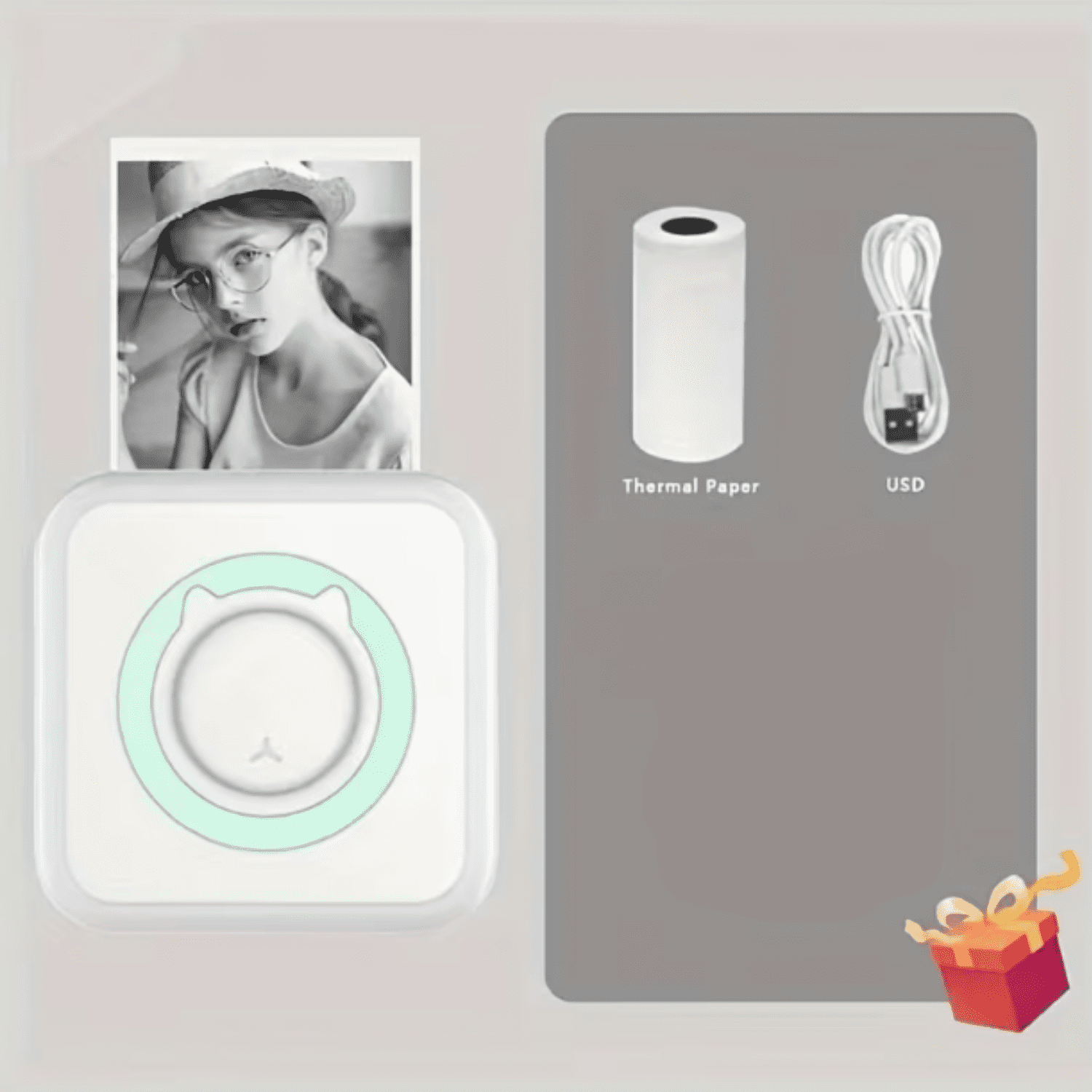 Print Pods Mini Printer - Sticker Printer Mini Thermal Inkless Sticker Maker Bluetooth Pocket Printpod for Phone, Impresora Portátil for Notes, Flashcards, Diagrams, Journal, DIY, Kids Gift