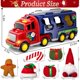 thumbnail image 3 of Puntoco Camiones de juguete navideños para niños de 3, 4, 5 y 6 años: coches de juguete a fricción con accesorios navideños, camiones transportadores para niños, juguetes para niños, coches de reg, 3 of 5