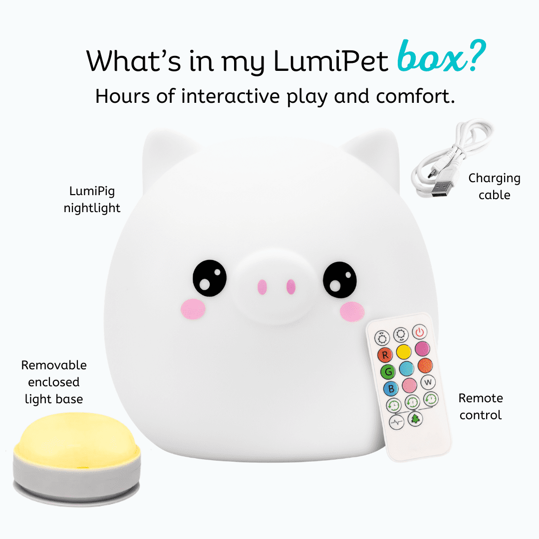 LumiPets&reg; Kawaii Pig - Children's Nursery Touch Night Light