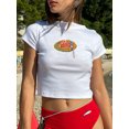 thumbnail image 4 of Michellecmm  Women's Crew Neck Cropped Tops Cute Graphic Short Sleeve Slim Fit Tees, 4 of 6