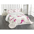 thumbnail image 3 of Ambesonne Sports Theme Quilted Bedspread Set 3 Pcs, Lady Pilates Exercise, King Size, Off White Blush and Pink, 3 of 5