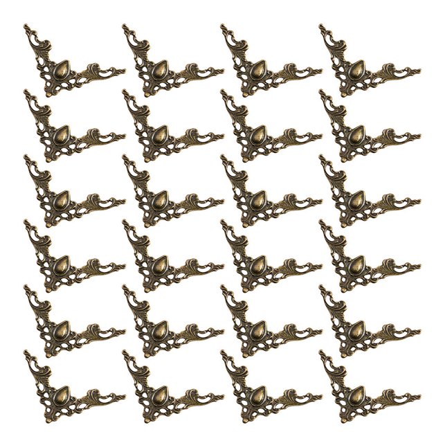 HONITANO 48Pcs Golden Metal Book Corner Protectors Antique Design Decorative Frame Angle Covers