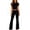 *Black, variant on Women's 2 Piece Soft Flared Leggings Set, Ladies' Crop Top and Ruched High Waist Yoga Pants, Short Sleeve Workout Outfit For Women,Red,XS-XL