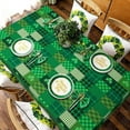 Sevenstars St Patricks Day Tablecloth Green Buffalo Plaid Table Cloth