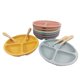thumbnail image 4 of Plato de suplemento alimenticio de silicona para niños, vajilla de alimentación infantil, compartimento integrado resistente a caídas de tres rejillas, resistente a altas temperaturas, placa sin, 4 of 5