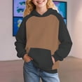 thumbnail image 3 of Mercatoo 𝗖olorblock Hoodie Sweatshirts for Teen Girls Cute Oversized 𝐏reppy Pullover Tops Long Sleeve Sweatshirt with Pocket, 3 of 5
