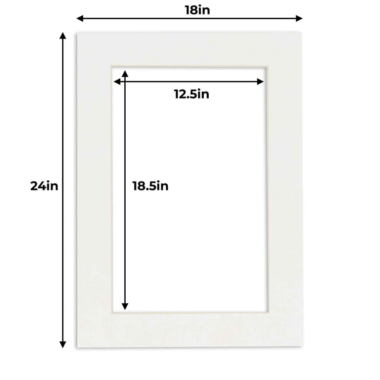 13x19 Mat for 18x24 Frame - Precut Mat Board Acid-Free Show Kit with Backing Board, and Clear Bags Textured White 13x19 Photo Matte for A 18x24