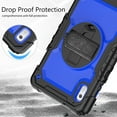 thumbnail image 3 of Dteck for Lenovo Tab M9 Case with Built-in Screen Protector, Heavy Duty Full Body Shockproof Shell Rugged Case with Rotating Stand Hand Shoulder Strap for Tab M9 TB-310FU 2023,Black + Blue, 3 of 7