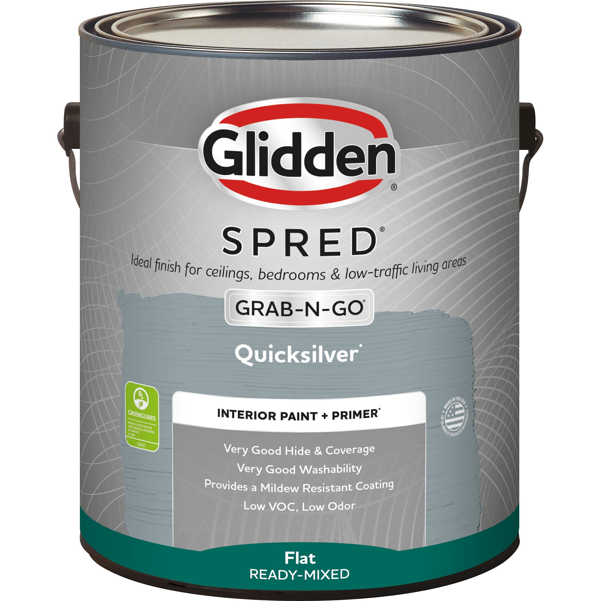 Glidden Spred Grab-N-Go Quicksilver / Blue, Flat Interior Paint with Primer, 1 Gallon