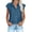 Blue women denim crop top a1, variant on Women Collared Knot Front Crop Top Denim T Shirt Short Sleeve Button Down Casual Blouse Trendy Summer Tee for Party Vacation, Black 2XL