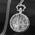thumbnail image 3 of Reloj de bolsillo Tiong 4,5 cm de cuarzo con árbol de la vida y cadena, 3 of 9
