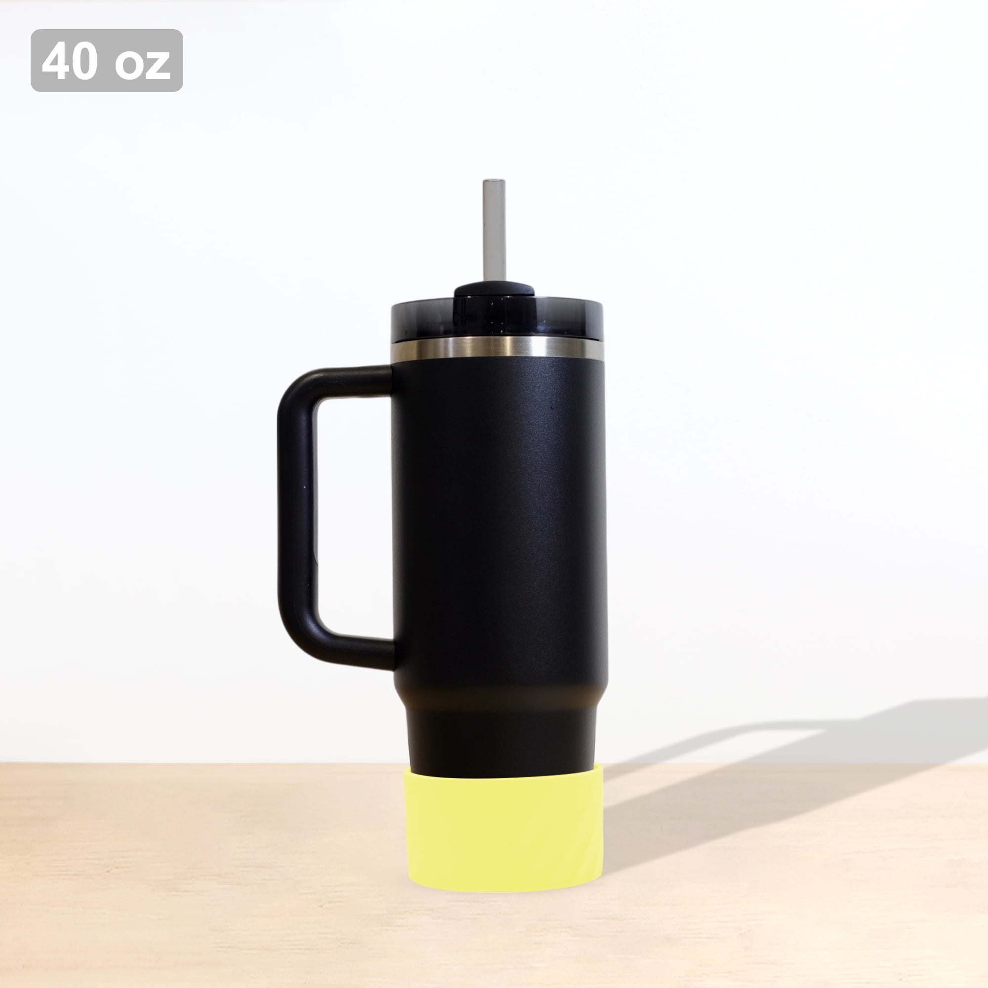 Unique Bargains 1Pc Protective Spiral Pattern Water Bottle Boot Yellow