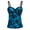 Blue Black Leaves, variant on Women's Underwire Tankini Top Only Tummy Control Swimsuit Top Push Up Bathing Suit Top No Bottom, Large