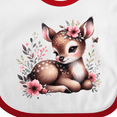 thumbnail image 4 of Inktastic Baby Girl Deer Cottagecore Girls Baby Bib, 4 of 4