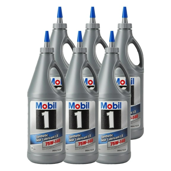 Mobil1 1024901 Full Synthetic Gear Lubricant, 75W -140, Quart 6PK