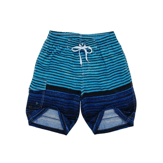 Men's Beachwear Striped Printed Fast Dry Surf Trunks, Swimming Trunks Swim Shorts Board Shorts with Side Pocket Beach Pants Casual Quick Dry Bathing Suit Surfing UPF 50+