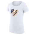 thumbnail image 2 of Women's G-III 4Her by Carl Banks  White New York Knicks  Heart T-Shirt, 2 of 3