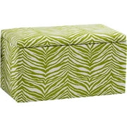 Upholstered Storage Bench, Zebra Green
