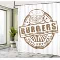 thumbnail image 4 of Ambesonne Burger Shower Curtain, Natural Food Rubber Stamp, 69"Wx75"L, Cocoa White, 4 of 4