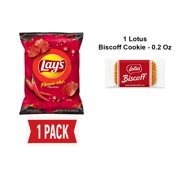 Lays Potato Chips, Flamin Hot Flavored Snacks, 7.75Oz Bag - Pack Of 1 & Lotus Biscoff Cookie - 0.2 Oz - 1 ct