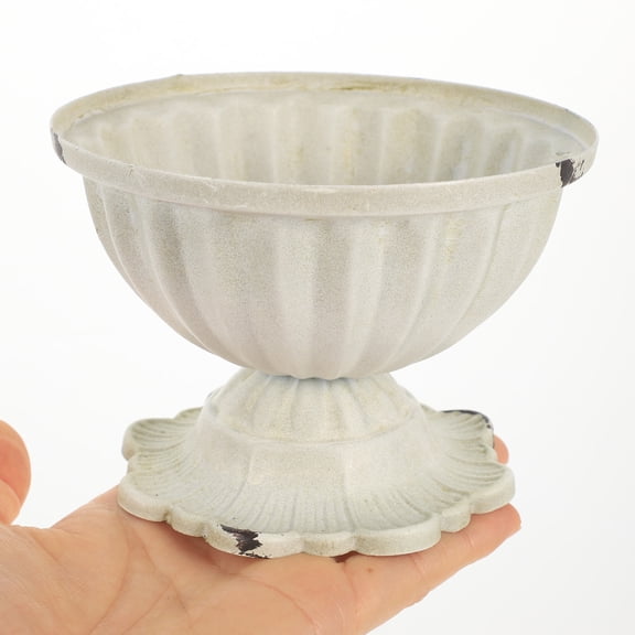 FELTECHELECTR Vintage White Iron Flower Vase for Wedding Centerpiece and Tabletop Floral Arrangements