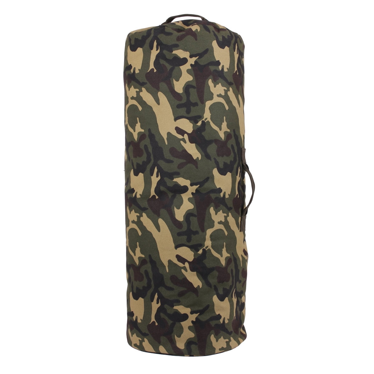 Woodland Camo Side Zipper Canvas Duffle Bag Jumbo 25" x 42" by Rothco