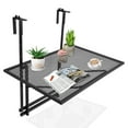 thumbnail image 1 of Costway Folding Hanging Table Adjustable Balcony Railing Table Patio Deck Black, 1 of 10