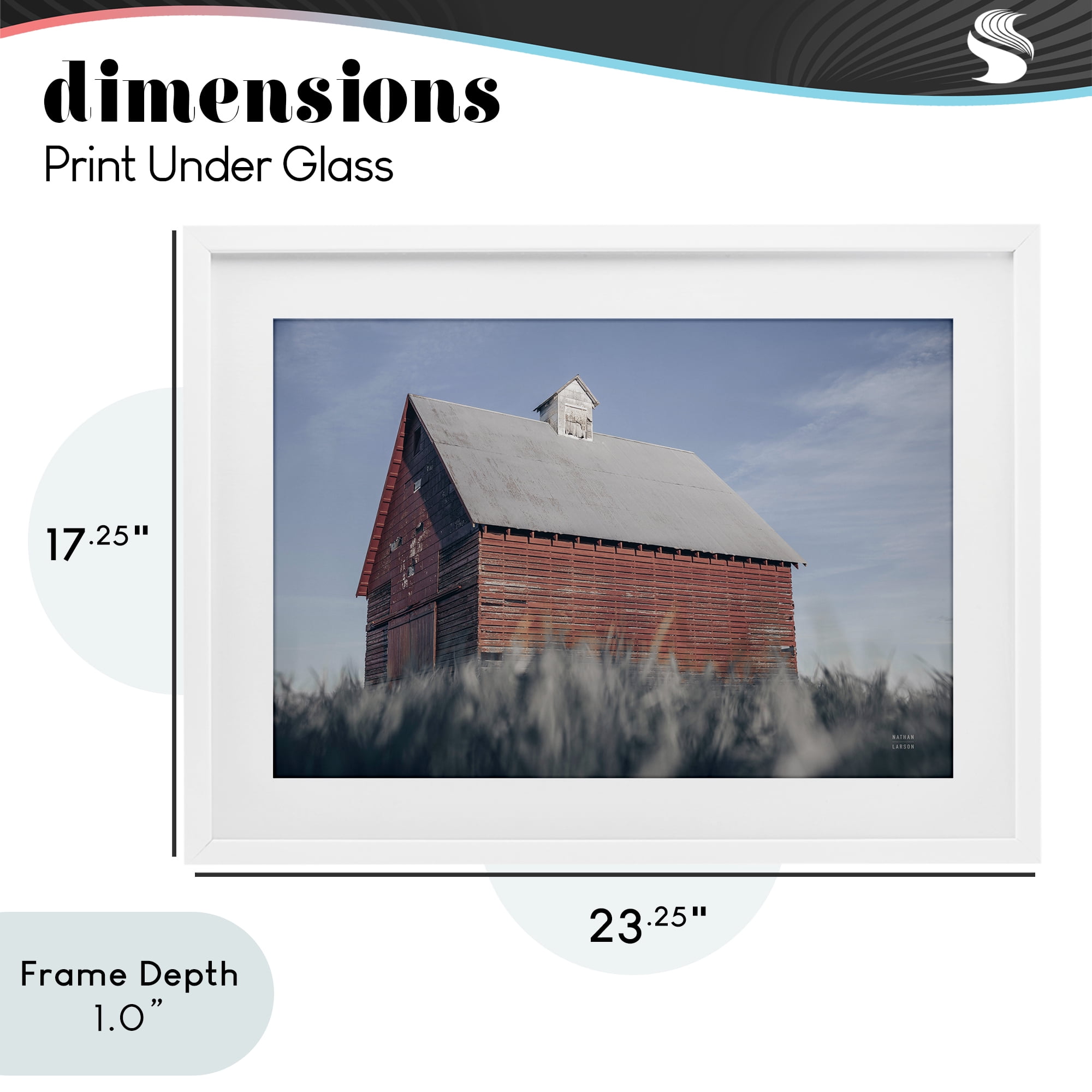 Stupell Industries End Of The Field Cottage White Framed Print Under Glass, design by Nathan Larson