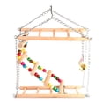 thumbnail image 4 of Flmtop Suspension Climbing Swing Bird Parrot Squirrel Bite Beads Bell Toy Cage Decor Wood, 4 of 8