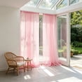 thumbnail image 4 of Sheer Window Curtains Light Filtering Voile Drapes Soft Airy Rod Pocket Panels for Bedroom Living Room Apartment Home Decor 55 x 91 Inch Semi Transparent Privacy Curtain, 4 of 6