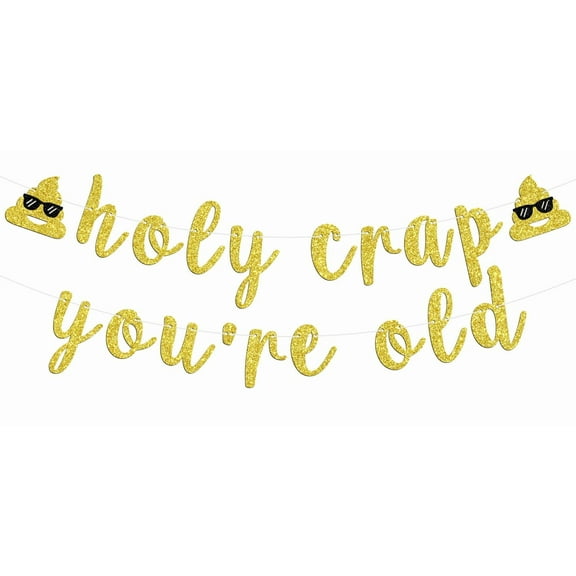 Holy Cr*p You’re Old Banner, Funny Adult Birthday Party Decorations, Old Lives Matter/Age to Perfection, Funny 21st/30th/40th/50th/60th/80th/90th Birthday Party Decorations Bunting Sign Backdrop