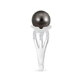 thumbnail image 3 of ANGARA Tahitian Cultured Pearl Criss-Cross Shank Ring in 14K White Gold for Women | June Birthstone, Birthday, Anniversary, Jewelry Gift for Women | Pearl Ring, 3 of 8