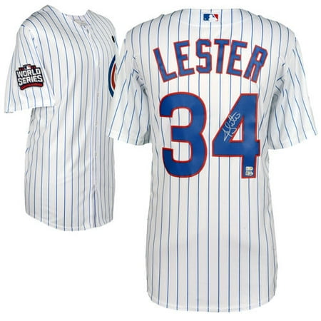 - Jon Lester Chicago Cubs Fanatics Authentic 2016 MLB World Series Champions Autographed Majestic White Replica World Series Jersey - No Size