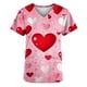 thumbnail image 2 of TaTaai Seasonal Holiday V Neck Top, Women's Valentine Casual Blouse with Abstract Print, Short Sleeve Lightweight Shirt Featuring Pocket Details Gift, 2 of 5
