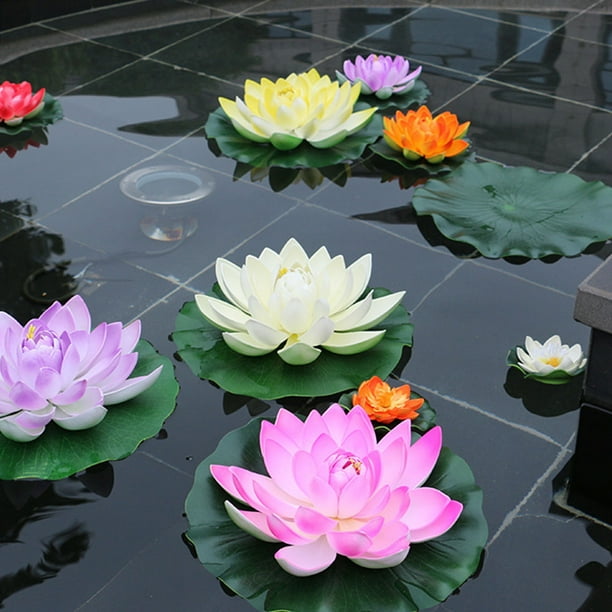 Qiyun 7 Artificial Floating Lotus Flower For Garden Pool Pond Decor Other