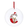 thumbnail image 1 of 26 adornos de letras del alfabeto de acrílico rojo con diseño de cervatillo | 7 x 7 cm para colgar en el árbol de Navidad, ideal para decorar el hogar y la escuela, 1 of 4