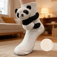 thumbnail image 2 of 3D Animal Hugging Crew Socks, Knit Warm Non-Slip Floor Socks with Plush Doll Decor for Women Men, 10.63 Inch (1 Pair), 2 of 5