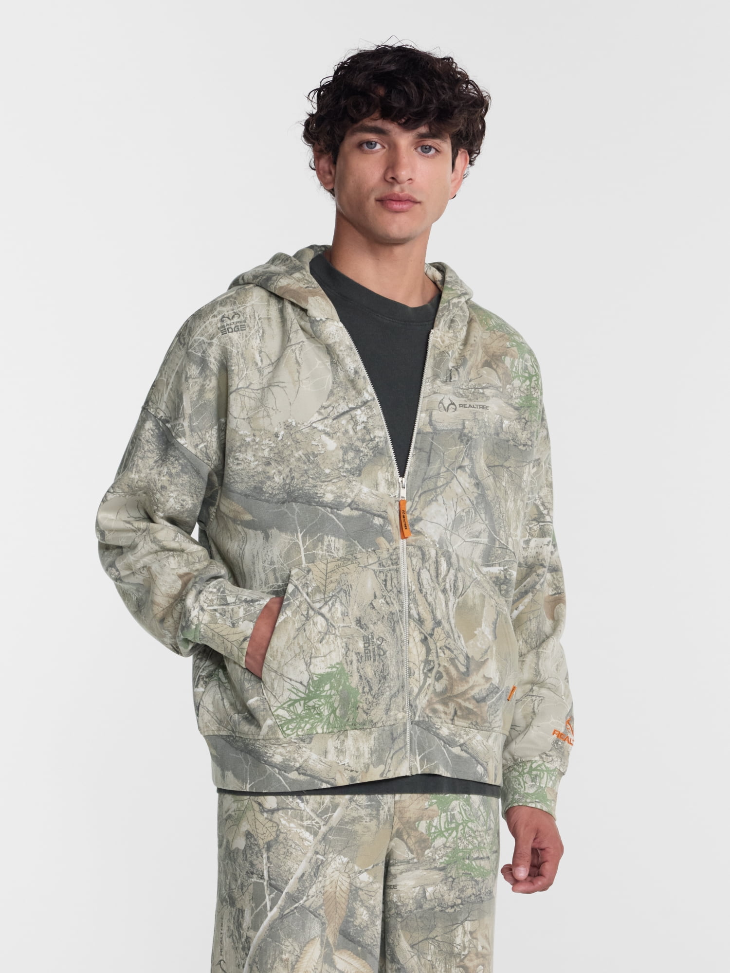 No Boundaries x Realtree Boxy Fit Heavyweight Fleece Full Zip Hoodie, Men's Sizes XS-4XLT