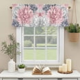 thumbnail image 3 of Pink Gray Flowers Window Valance Curtain Spring Pastoral Rod Pocket Short Curtain for Living Room, Bedroom & Kitchen Window Decor 42x12in, 3 of 8