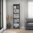 thumbnail image 4 of Home Double Glass Door Bookcase Cabinet with 5 Interior Shelves for Linen or Décor Storage, 4 of 5