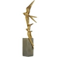 thumbnail image 5 of 7" x 20" Gold Polystone Bird Sculpture, by DecMode, 5 of 7