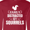 thumbnail image 4 of Inktastic Easily Distracted by Squirrels Long Sleeve T-Shirt, 4 of 5