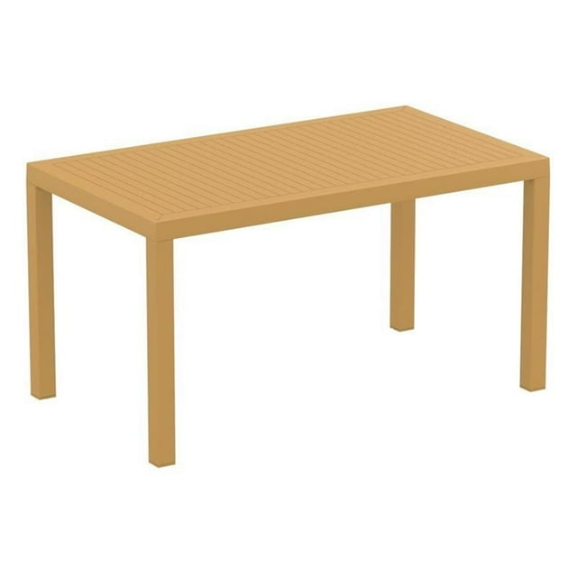 Compamia Ares 55' Resin Patio Dining Table with Levelers, Teak Brown