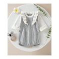 thumbnail image 4 of Bagilaanoe Newborn Baby Girl Knit Romper Contrast Color Long Sleeve Ruffle Romper 3M 6M 9M 12M 18M Fall Bodysuit, 4 of 9