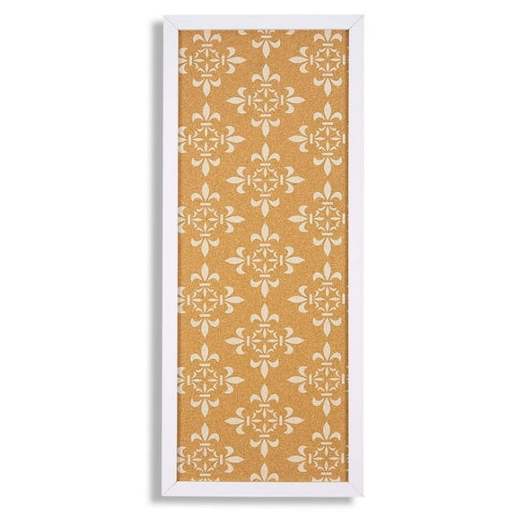 Juvale Cork Bulletin Board - 10 x 24 inch with White Frame, Decorative Rectangle Hanging Pin Board for Office, Bedroom, Home Decor, Message