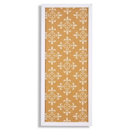 Juvale Cork Bulletin Board - 10 x 24 inch with White Frame, Decorative Rectangle Hanging Pin Board for Office, Bedroom, Home Decor, Message
