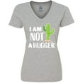 thumbnail image 3 of Inktastic I am Not a Hugger with Cactus Women's V-Neck T-Shirt, 3 of 5
