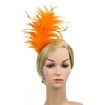 thumbnail image 5 of IDALL Headbands for Women,Hair Accessories Vintage Colorful Burlesque Headpiece Flapper Ostrich Feather Fancy Headband Skincare Headband,Makeup Headband Orange, 5 of 5