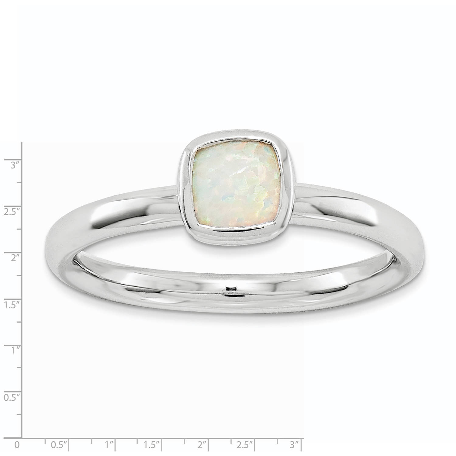 Double Cushion-Cut Created Opal Sterling Silver Ring